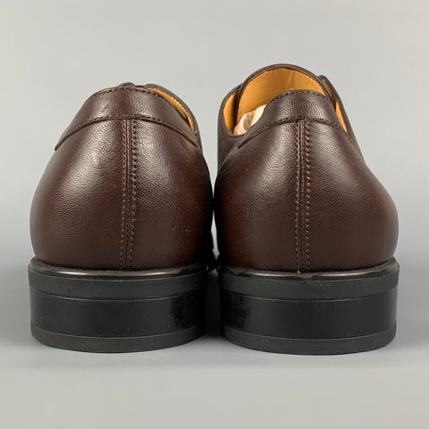 A. TESTONI Size 12 Brown Leather Lace Up Shoes