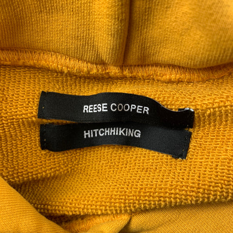 REESE COOPER A/W 19 Hitchhiking Size M Mustard Graphic Cotton Hooded Sweatshirt