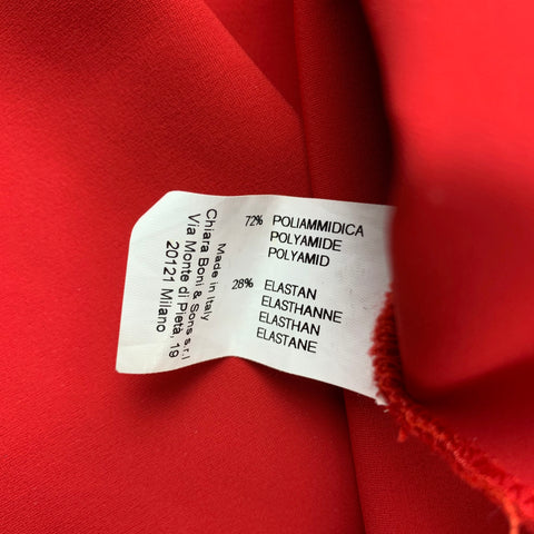 CHIARA BONI Size 4 Red Polyamide Peplum V-Neck Cocktail Dress