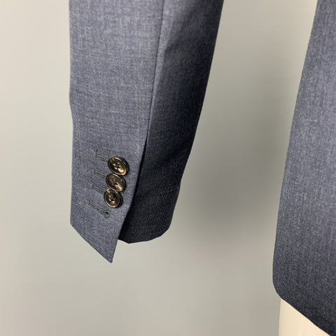 REISS Size 36 Short Blue Wool Notch Lapel Suit