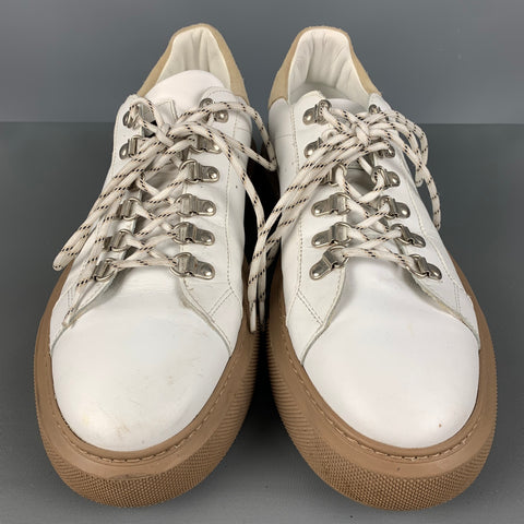 THE KOOPLES Baskets à talon épais en cuir blanc taille 11