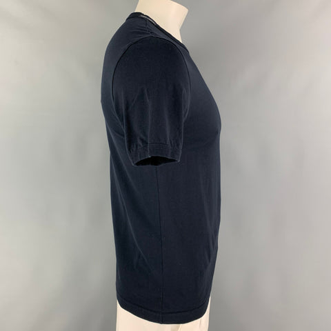 DOLCE & GABBANA Size M Navy Cotton Crew-Neck T-shirt