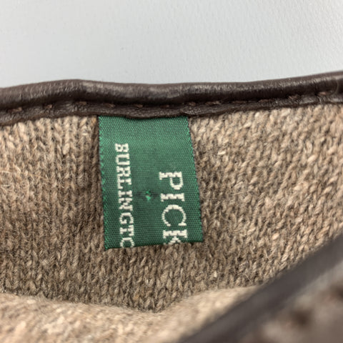 PICKETT Size 9 Dark Brown Leather Cashmere Lined Gloves