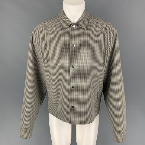 ALEXANDER WANG SS 19 Size M Black White Yellow Houndstooth Smiley Face Jacket