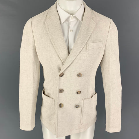 GIORGIO ARMANI Size 36 Off White Woven Viscose Blend Sport Coat