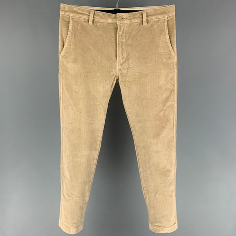 LEVI'S Size 34 Beige Corduroy Cotton Polyester Standard Taper Pants