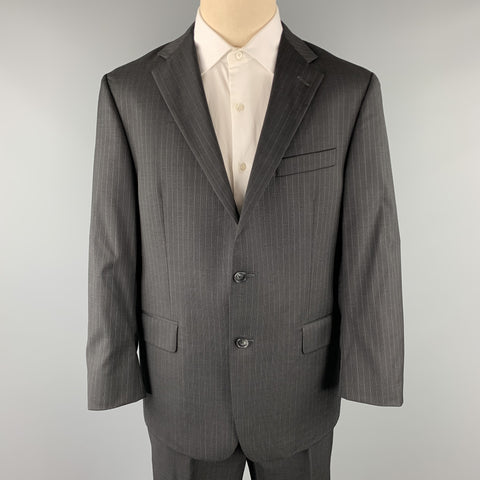 HICKEY FREEMAN Taille 42 Costume court à revers en laine à rayures noires