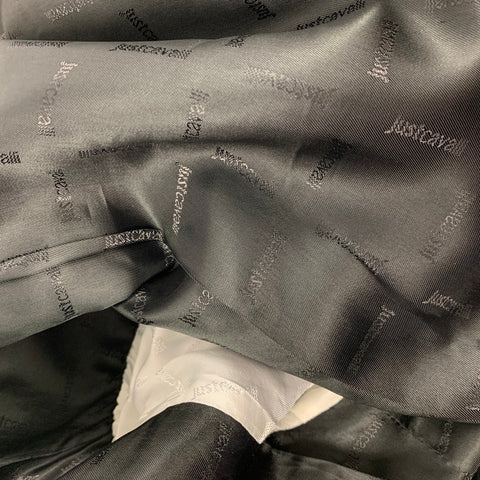 JUST CAVALLI Size 38 Black Studded Cotton Peak Lapel Sport Coat