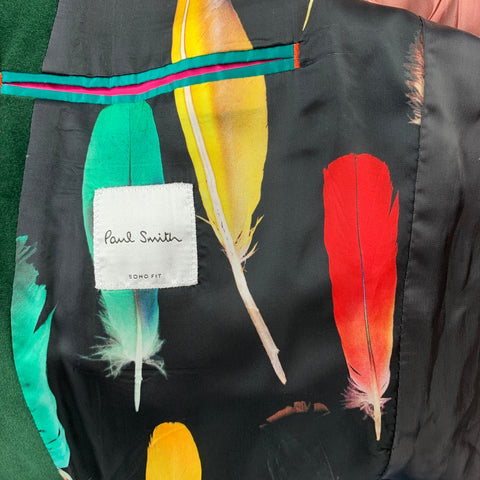 PAUL SMITH Size 42 Regular Green Velvet Notch Lapel Sport Coat