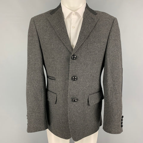 SELFMADE Taille M Manteau de sport pied-de-poule gris noir