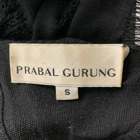 PRABAL GURUNG Size S Black Distressed Silk Tank Casual Top