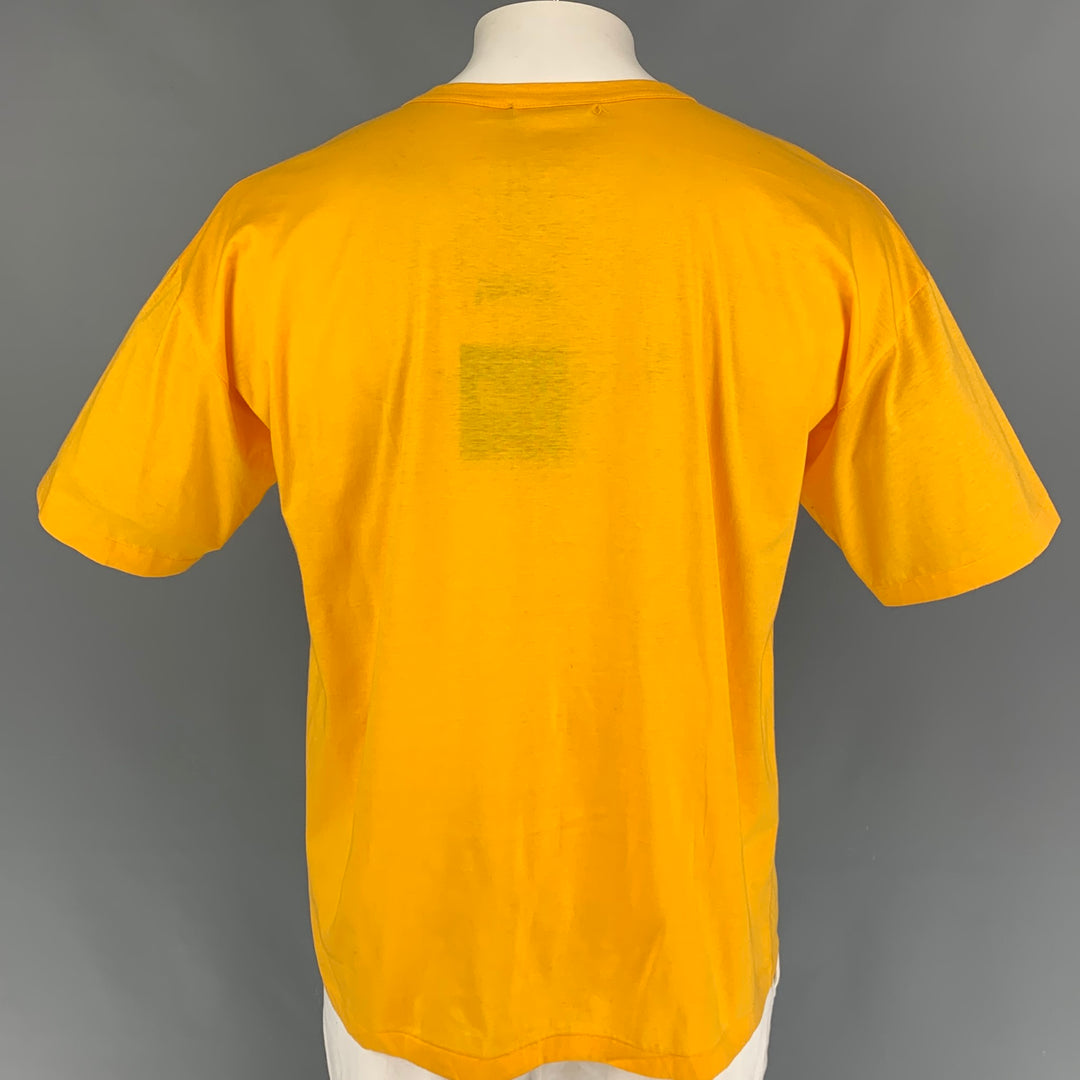 Vintage KANSAI YAMAMOTO Size L Yellow Multi-Color Graphic Cotton Short Sleeve T-shirt