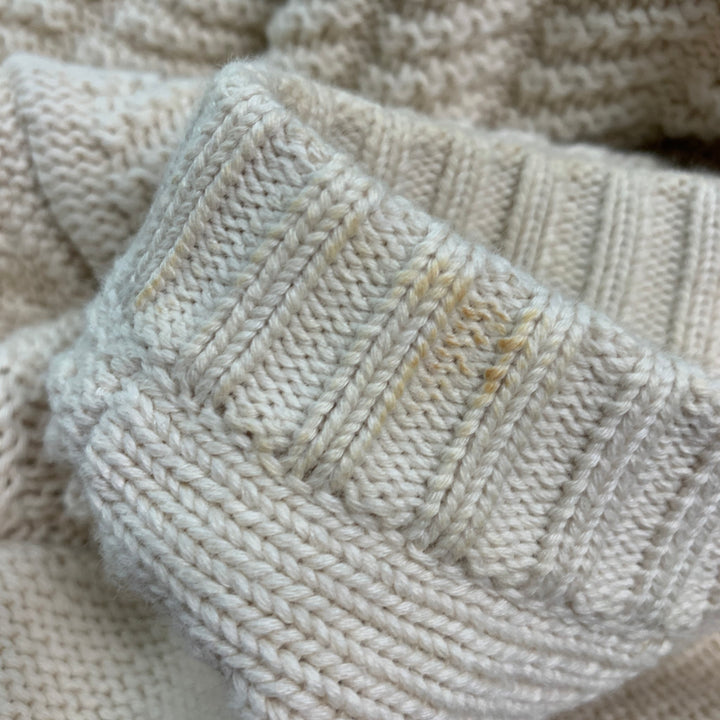 MAISON MARGIELA Size M Cream Textured Cotton Crew-Neck Sweater