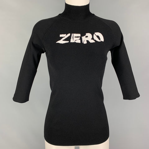 ALYX Size M Black White Viscose Polyester 3/4 Sleeves Casual Top
