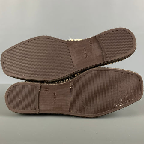 TOM FORD Size 11 Beige Solid Leather Espadrille Loafers