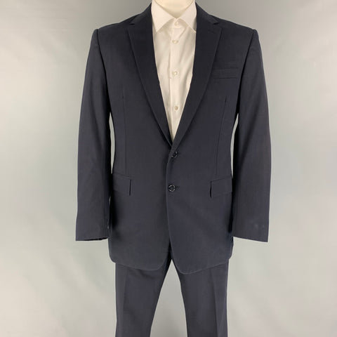 RALPH LAUREN Black Label Size 42 Regular Navy Cotton Notch Lapel Suit