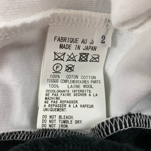 Y's by YOHJI YAMAMOTO Taille M Blanc Noir Color Block Coton Ras du Cou Débardeur