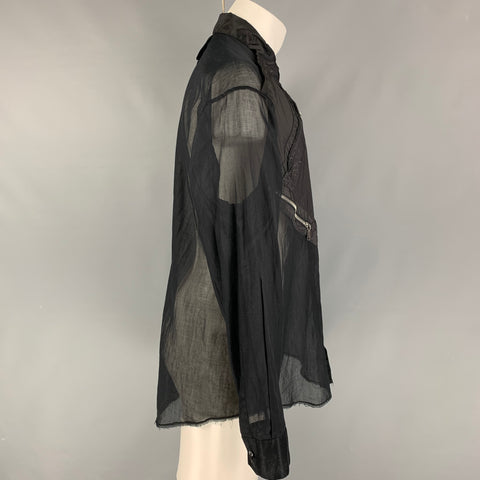 DSQUARED2 Size M Black Cotton Button Up  Long Sleeve Shirt