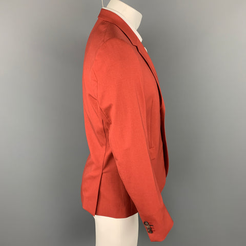 PAUL SMITH Size 38 Brick Wool Notch Lapel Sport Coat