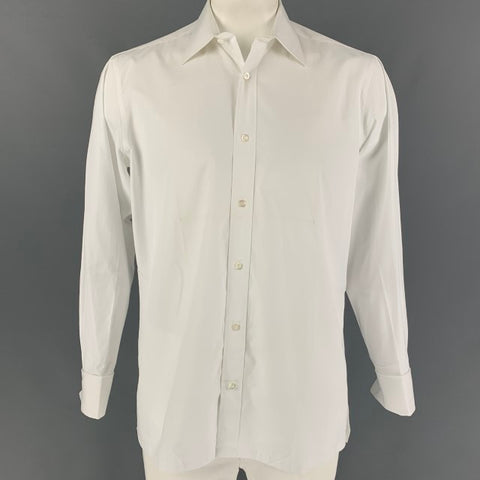 CHARVET Size M White Cotton French Cuff Long Sleeve Shirt
