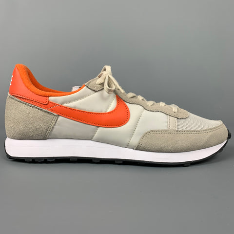 Zapatillas bajas de ante mixtas en gris claro y naranja talla 9,5 de NIKE