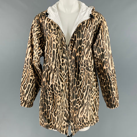DRIES VAN NOTEN Taille S Veste Tyvek Imprimé Animal Marron Noir