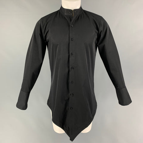 X CONCEPT Talla S Camisa Asimétrica Manga Larga Algodón Poliéster Negro