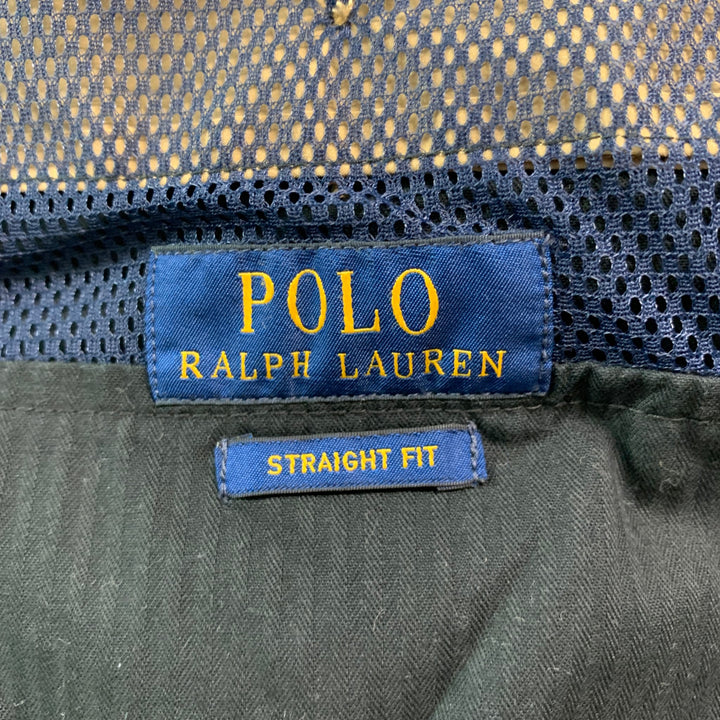 POLO by RALPH LAUREN Talla 33 Pantalones casuales de frente plano de poliéster beige