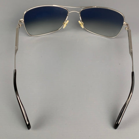 OLIVER PEOPLES Silver & Blue Metal Sanford Sunglasses