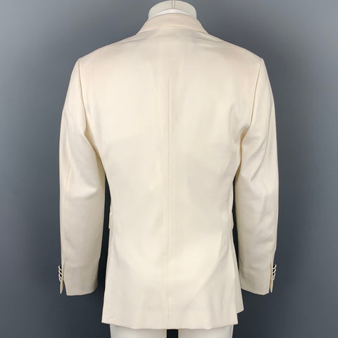 BURBERRY LONDON Size 40 Regular Beige Wool / Mohair Peak Lapel Sport Coat