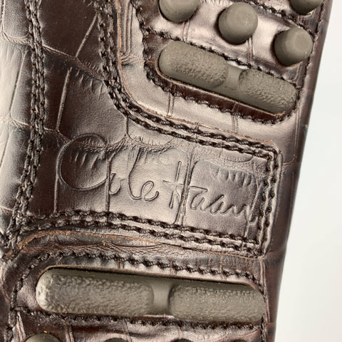 COLE HAAN Gunnison Size 9 Brown Embossed Leather Drivers Loafers