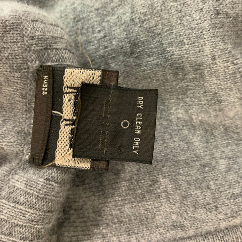 NEIMAN MARCUS Size XL Black Knitted Cashmere Zip Up Grey Jacket