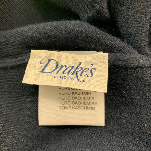 DRAKES LONDON Size L Navy Cashmere Turtleneck Pullover
