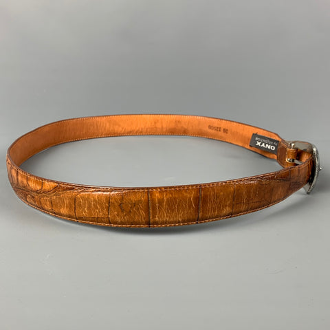 BRIGHTON Size 38 Tan Embossed Leather Belt