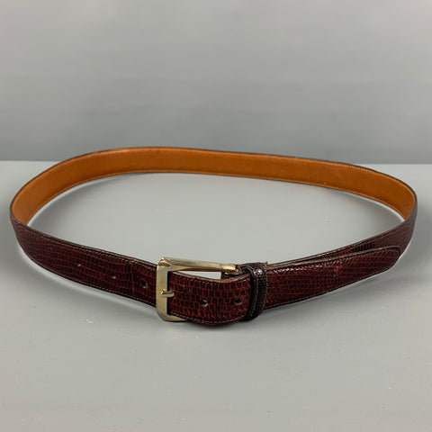 TRAFALGAR Size 42 Burgundy Lizard Belt
