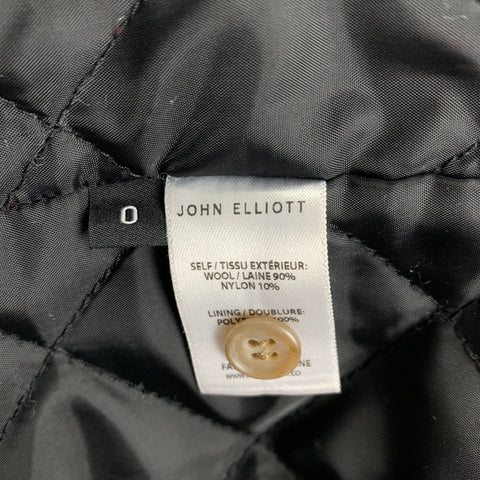 JOHN ELLIOTT FW 18 Size XS Red Beige Plaid Wool Nylon Long Sleeve Shirt