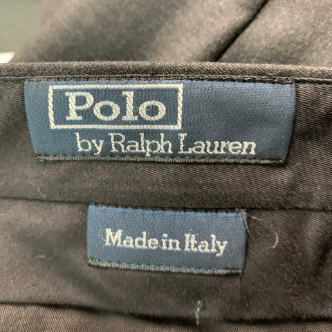 POLO by RALPH LAUREN Size 33 Grey Virgin Wool Flat Front Dress Pants