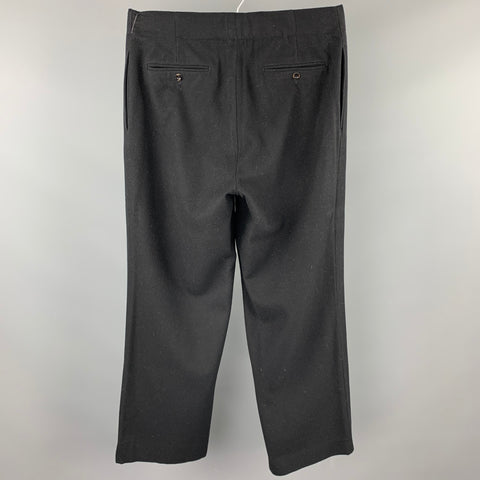 GUCCI Size 34 Black Wool Blend Button Fly Straight Leg Dress Pants