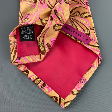 DUCHAMP Gold Paisley Silk Jacquard Tie