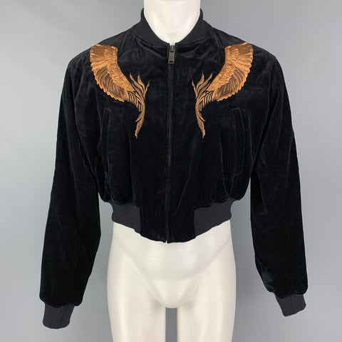 CHRISTIAN DADA FW 19 Size 36 Black Copper Embroidery Cropped Jacket