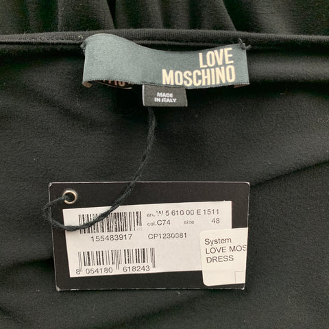 LOVE MOSCHINO Size 12 Black Viscose Long Sleeve Sheath Dress