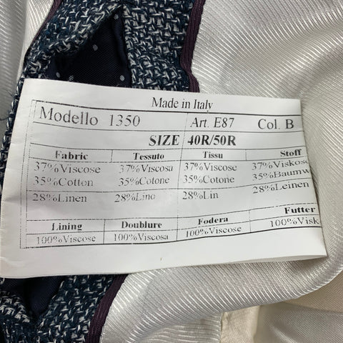 PAUL SMITH The Kensington Size 40 Navy & White Textured Viscose Blend Sport Coat