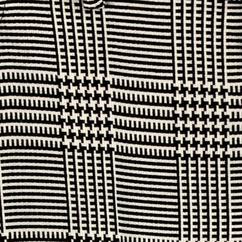 MR TURK Taille 31 Pantalon décontracté en polyester Glenplaid noir et blanc à devant plat
