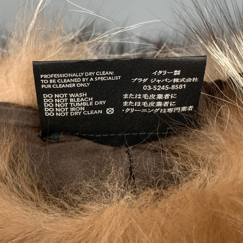 PRADA Brown & Silver Fox Fur Collar