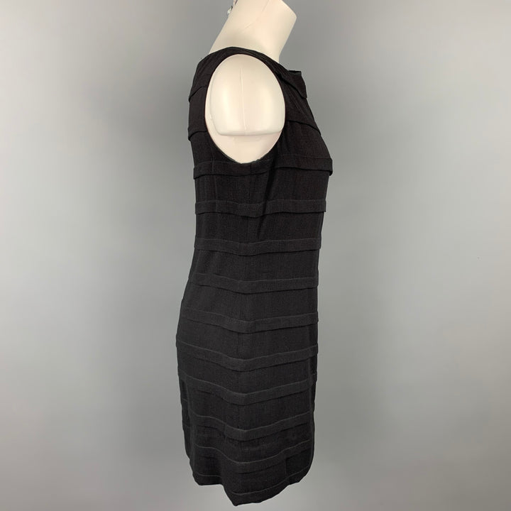 DEBORAH HAMPTON Size 8 Black Crepe Viscose / Silk Shift Cocktail Dress