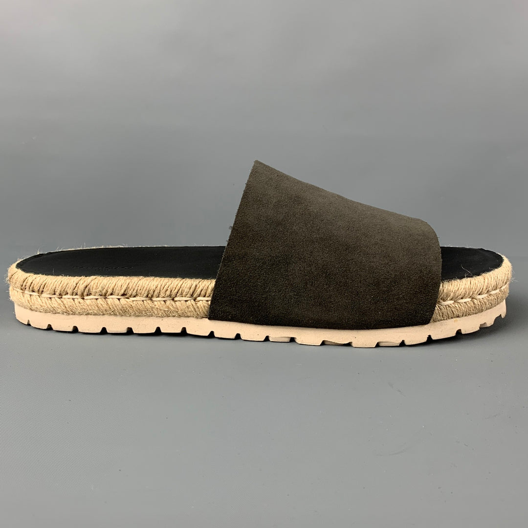 BALENCIAGA Size 11 Grey Black Natural Rope Espadrille Sandals