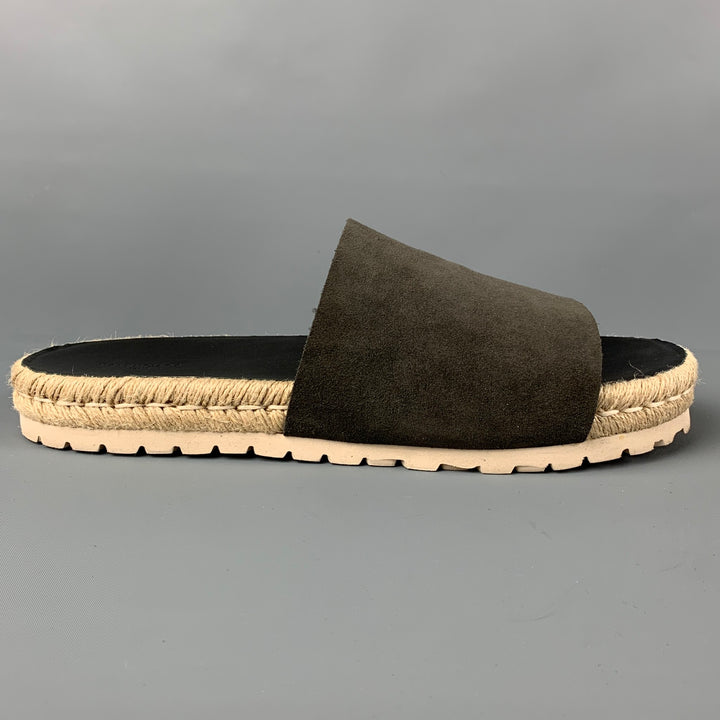 BALENCIAGA Size 11 Grey Black Natural Rope Espadrille Sandals