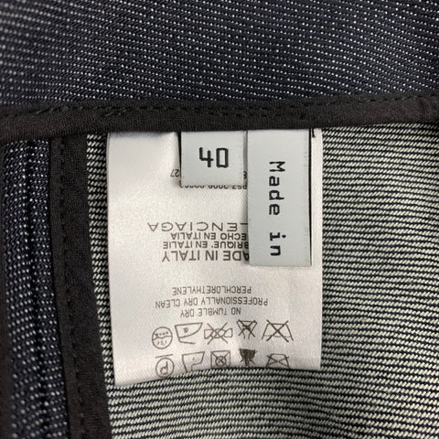 BALENCIAGA Size 4 Indigo Cotton Pencil Skirt