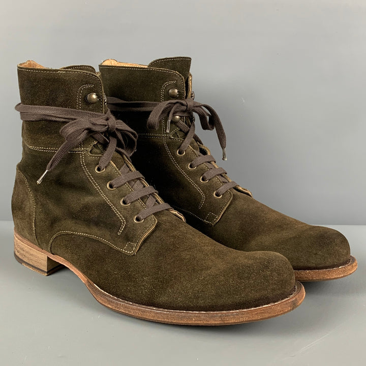 JOHN VARVATOS Size 9.5 Brown Suede Ankle Calf Convert Boots