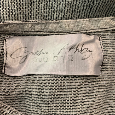 CYNTHIA ASHBY Size S Blue & White Linen Oversized Casual Pullover Top